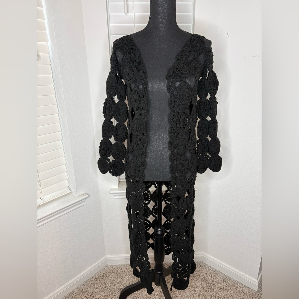 Tootsies Black Crochet Women Sweater